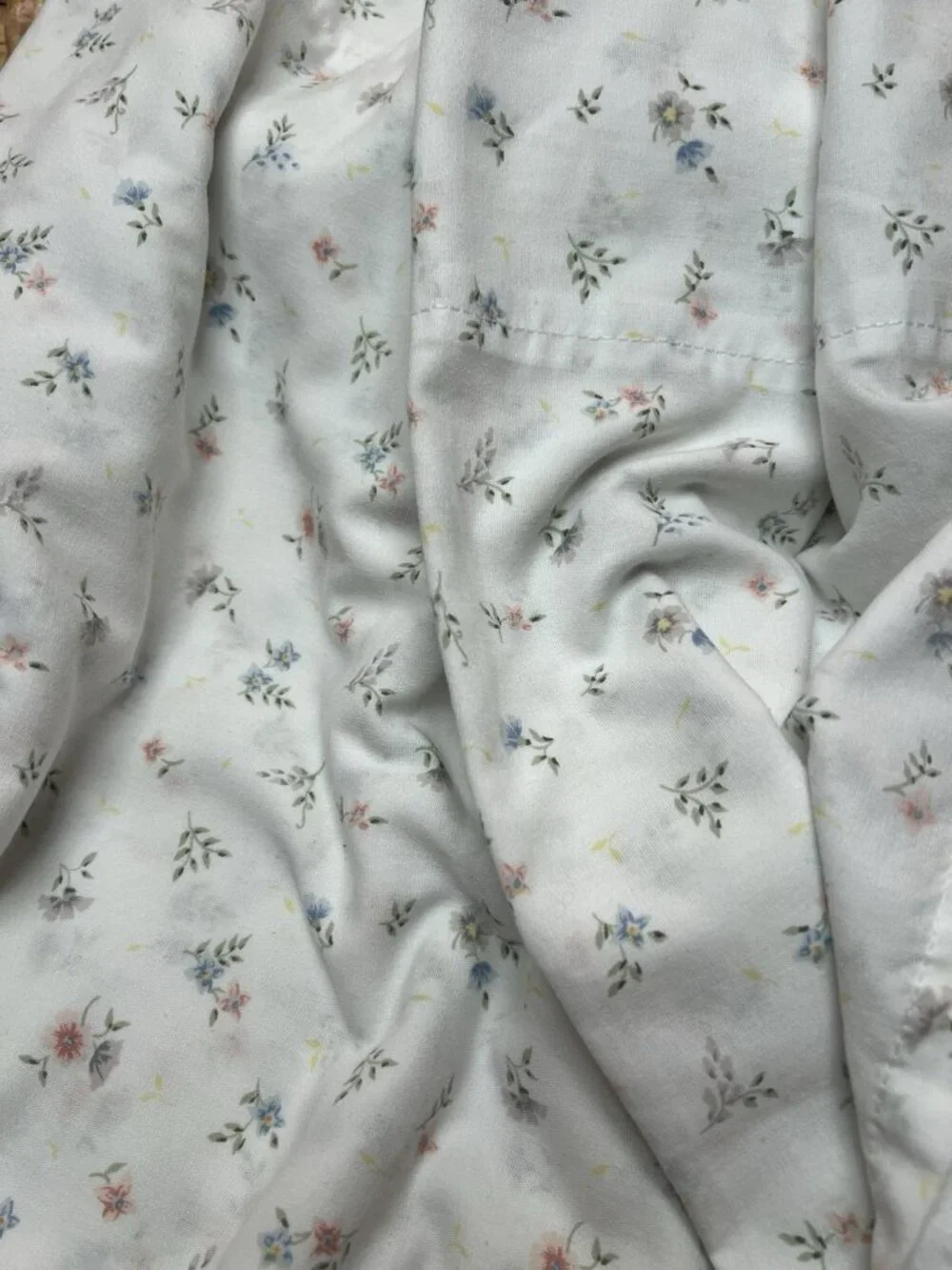 WESTPOINT STEVENS Double Flat Sheet Mini Floral Pastel Cotton Poly 78